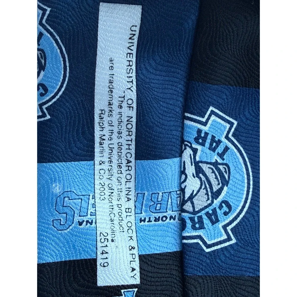 Ralph Marlin North Carolina Tar Heels UNC NCAA Mens Necktie Blue Patchwork 2003